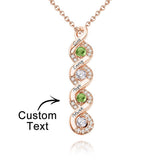 Personalized Engraved Birthstone Infinity Charm
