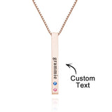 Custom Engraved Birthstone Charm - Personalized Engraved Birthstone Charm