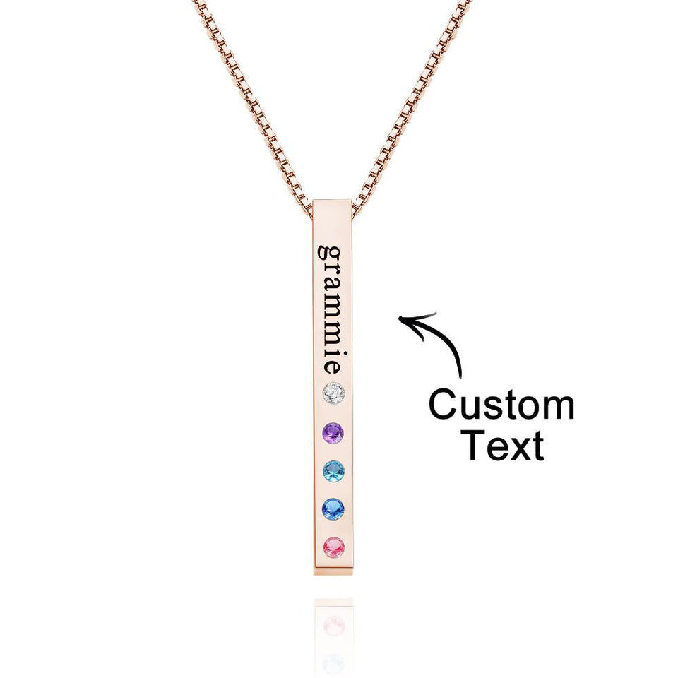 Custom Engraved Birthstone Charm - Personalized Engraved Birthstone Charm