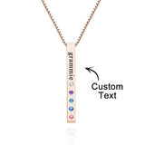 Custom Engraved Birthstone Charm - Personalized Engraved Birthstone Charm