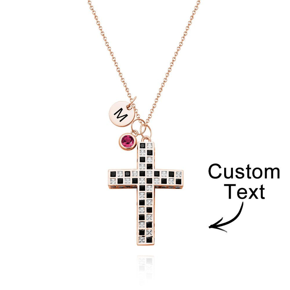 Love Live - Personalized Checkered Flag Birthstone Letter Necklace