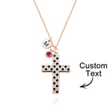 Love Live - Personalized Checkered Flag Birthstone Letter Necklace