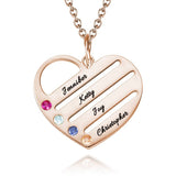 This Is Us - Personalized Family S925 Silver Birthstone Heart Name Necklace