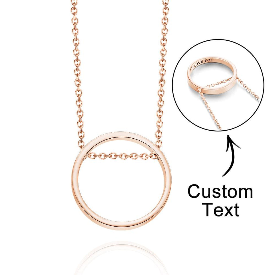 Our Ring - Personalized Couple Engraved Ring Necklace