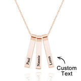 Any Name - Personalized Family Engraved Vertical 1-5 Names Necklace