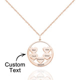Custom Engraved Circle Hearts Necklace Charm - Personalized Necklace
