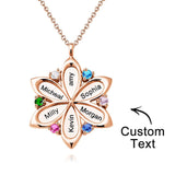 Flower Pendant - Personalized Mother Name Flower Necklace