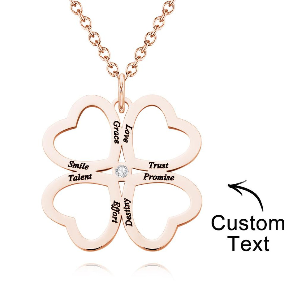Personalized Four Leaves Clover Charm