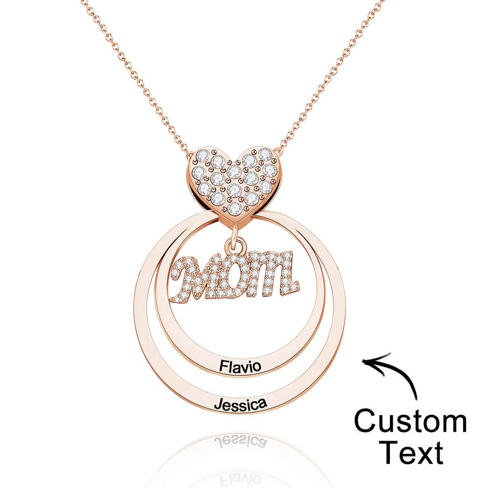 Simple Circularity Engraved Charm - Personalized Engraved Necklace
