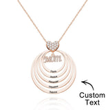 Simple Circularity Engraved Charm - Personalized Engraved Necklace