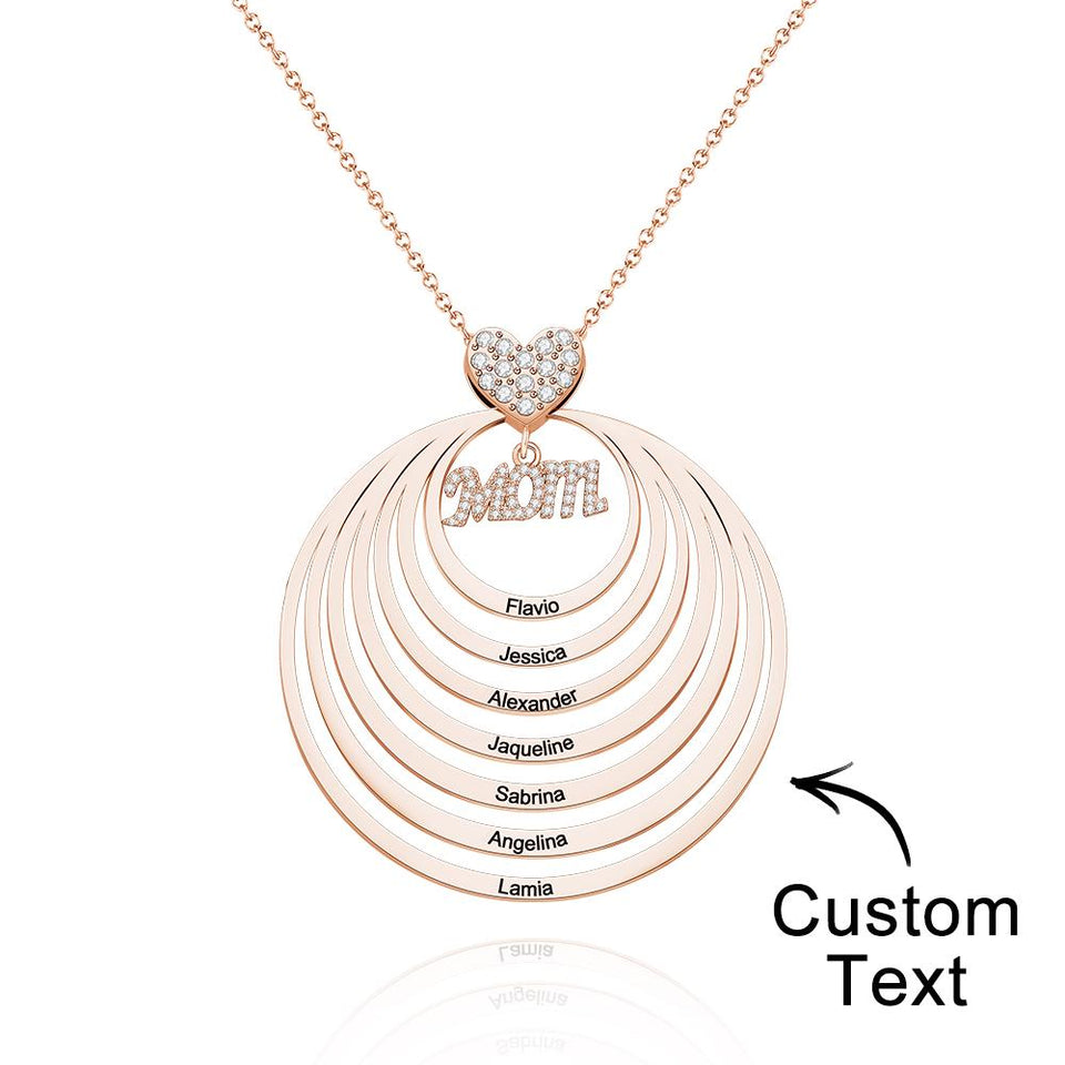 Simple Circularity Engraved Charm - Personalized Engraved Necklace