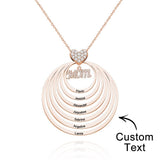 Simple Circularity Engraved Charm - Personalized Engraved Necklace
