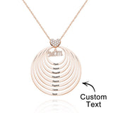 Simple Circularity Engraved Charm - Personalized Engraved Necklace