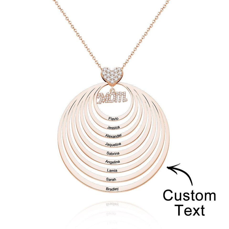 Simple Circularity Engraved Charm - Personalized Engraved Necklace