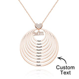 Simple Circularity Engraved Charm - Personalized Engraved Necklace