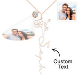 Birth Flower Photo Projection Charm - gift for anyone, who lost a loved one - Personalized Birth Flower Photo Projection Charm