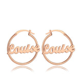 Any Text - Personalized Name Hoop Earrings