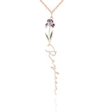 Personalized Name Birth Month Colorful Flower Necklace