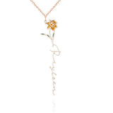 Personalized Name Birth Month Colorful Flower Necklace