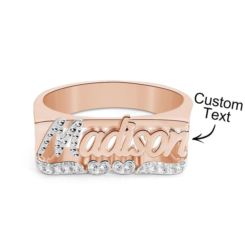 Double Hearts Initial - Personalized Ring