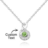 Personalized Engraved Birthstone Infinity Charm