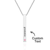 Custom Engraved Birthstone Charm - Personalized Engraved Birthstone Charm