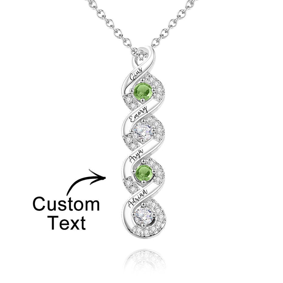 Personalized Engraved Birthstone Infinity Charm