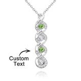 Personalized Engraved Birthstone Infinity Charm
