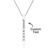 Custom Engraved Birthstone Charm - Personalized Engraved Birthstone Charm