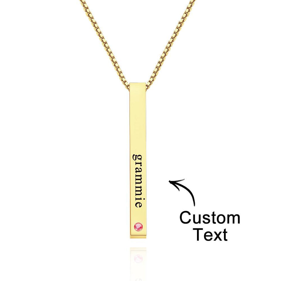 Custom Engraved Birthstone Charm - Personalized Engraved Birthstone Charm