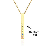 Custom Engraved Birthstone Charm - Personalized Engraved Birthstone Charm