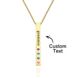 Custom Engraved Birthstone Charm - Personalized Engraved Birthstone Charm