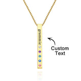 Custom Engraved Birthstone Charm - Personalized Engraved Birthstone Charm
