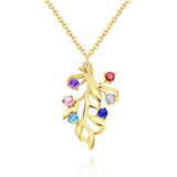 Family Birthstone - Personalized Family Diamond Tree Birthstone Necklace