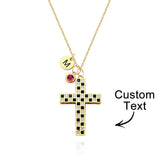 Love Live - Personalized Checkered Flag Birthstone Letter Necklace