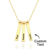 Any Name - Personalized Family Engraved Vertical 1-5 Names Necklace