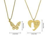 Butterfly Matching Couple - Personalized Couple Matching Necklace