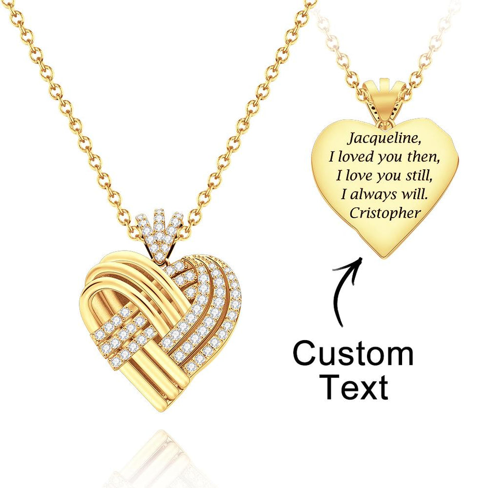 Engrave Message Heart - Personalized Heart Necklace