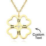 Personalized Four Leaves Clover Charm