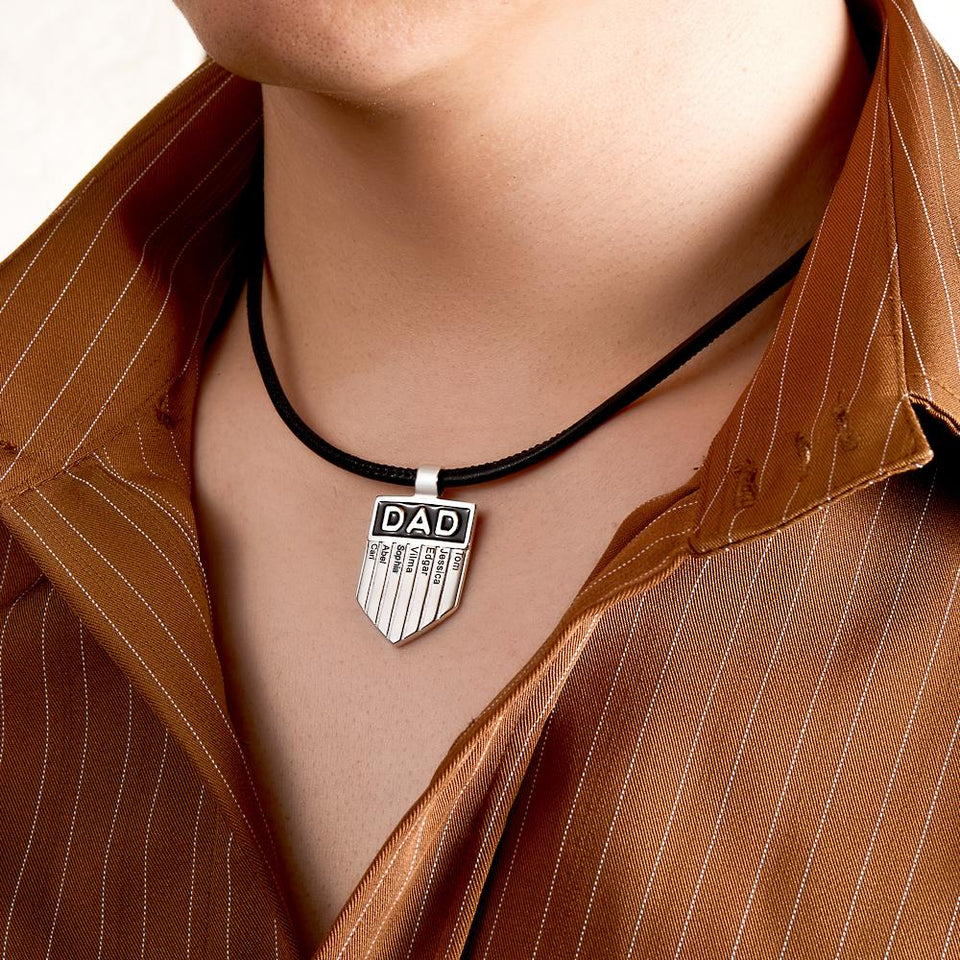 Best Dad Ever - Personalized Father Engraved Necklace