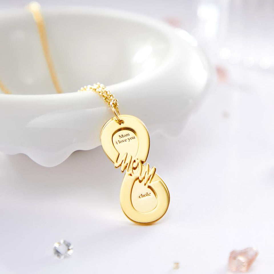 Mom Infinity - Personalized Mother Engraved Infinity Necklace