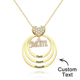 Simple Circularity Engraved Charm - Personalized Engraved Necklace
