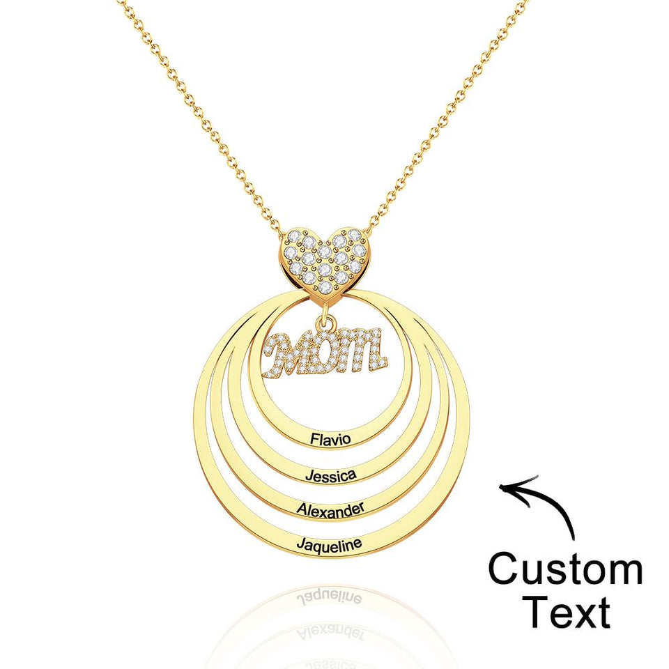 Simple Circularity Engraved Charm - Personalized Engraved Necklace