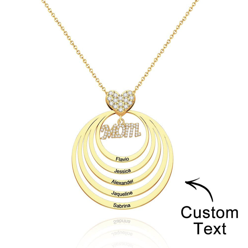 Simple Circularity Engraved Charm - Personalized Engraved Necklace