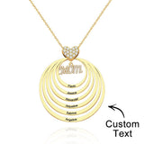 Simple Circularity Engraved Charm - Personalized Engraved Necklace