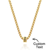 Personalized Bead Collarbone Chain Engraved Charm