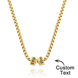 Personalized Bead Collarbone Chain Engraved Charm