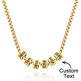Personalized Bead Collarbone Chain Engraved Charm