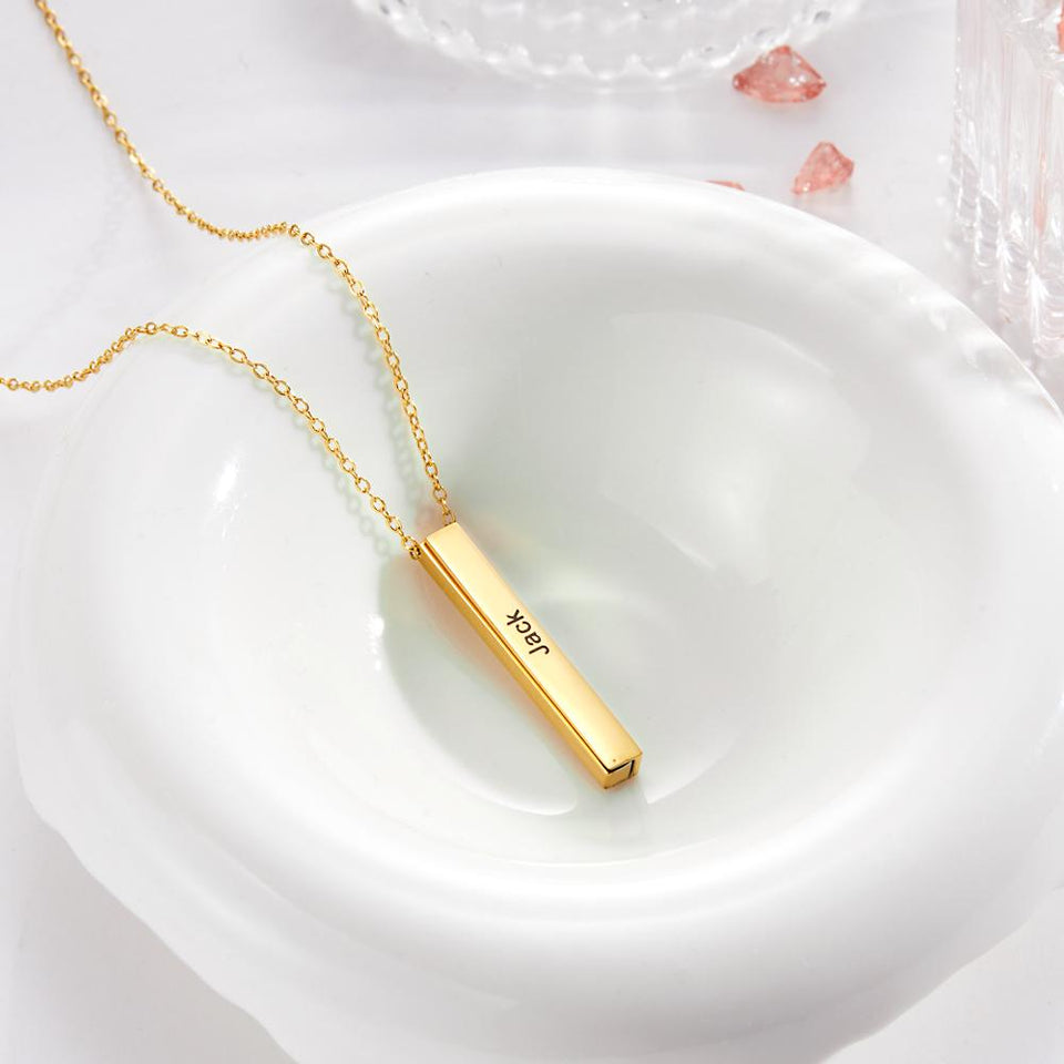 Unique Design - Personalized Folded Bar Necklaces