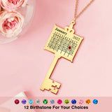 Key Calendar Charm - Personalized Key Birthday Calendar Necklace